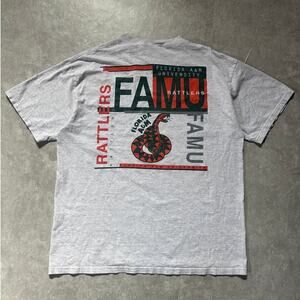 90s Vintage Florida A&M Rattlers Heather Gray T Shirt Size L